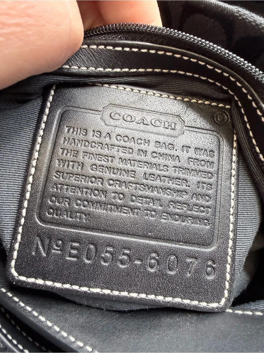 Coach Black Signature Canvas Shoulder Bag with Leather Trim
